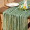 12pcs Sage Green Easter Spring Cheesecloth Table Runner Boho Gauze Table Runner