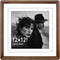 12x12 Square Walnut Wood Picture Frame with Tempered Glass Double Mat for