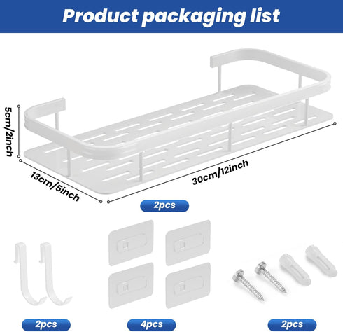 Rack,2 Pack 2LWLT). lanlord Wall Mounted Shower Caddy Shelf Organizer No Drilling Adhesive Shower Shelves,Bathroom