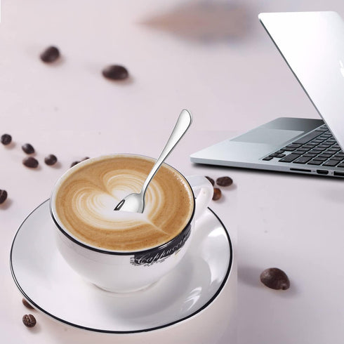 Coffee Spoons Set of 16, Top Food Grade Stainless Steel Silverware, 5.5 Inches, Mirror Finish & Dishwasher Safe