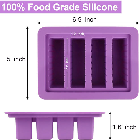 Butter Mold Tray, Silicone Tray with Lid for Making Butter Stick, Soap Bar, Energy Bar, Muffin, Brownie