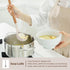 E-far Cooking Utensils Set of 6 - Silicone Kitchen Utensils with Wooden Handle, Non-stick Cookware Friendly, Heat