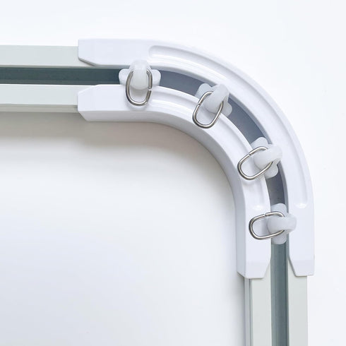 90 Curved Connectors for Track Curtains, Ceiling Mount/Wall Mount, White 2PCS