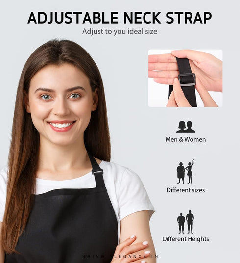 12 Pack 2 Syntus Bib Apron, Unisex Aprons Adjustable Waterdrop Resistant with Pockets Cooking Kitchen Apron for Chef