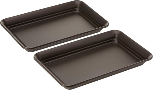 iDesign Decorative Countertop Vanity Tray Organizer, Set of 2, 9.7" x 6.3" x 1", Bronze