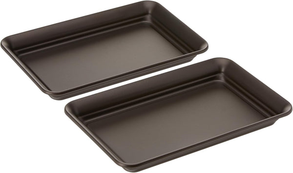 iDesign Decorative Countertop Vanity Tray Organizer, Set of 2, 9.7" x 6.3" x 1", Bronze