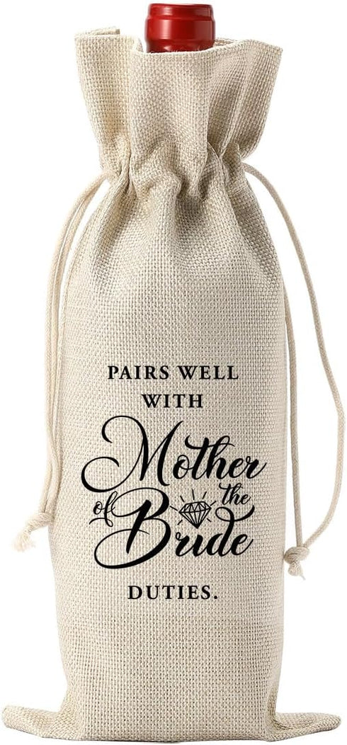 Gifts for Mother of the Bride Wine Bag, Pairs Well with Mother of the Bride Duties, Gift Ideas for Bride Mother