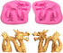 2Pcs/Set 3D Dragon Fondant Mold - Chinese Zodiac Dragon Silicone Gum Paste Sugar Craft Mold for Cake Decorating