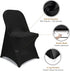 6 Spandex Folding Chair Covers, Black Folding Chair Slipcovers PCS, Universal Fitted Chair Slipcovers for Wedding