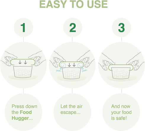 Food Huggers Gradual Green Replacement Lids for Glass Storage Containers, Silicone & Glass Lids, 100% Plastic Free, 1