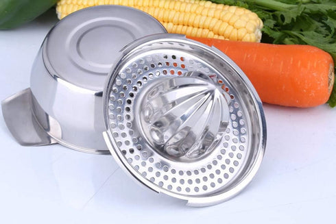Stainless Steel Lemon Squeezer Juicer with Bowl Container for Oranges Lemons Fruit Home Made Juice
