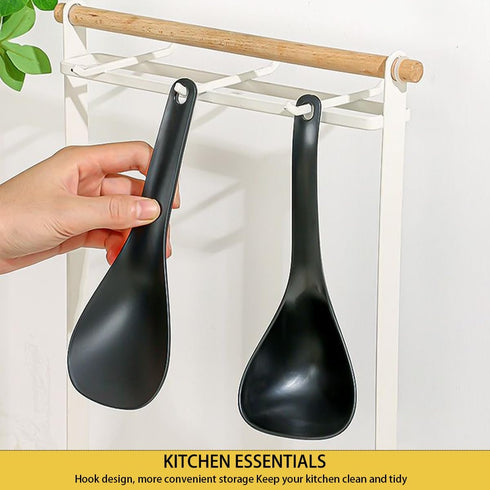 DOERDO 3 Pcs Rice Paddle Spoon, Non-Stick Soup Spoon for Rice Soup Potato Cooking