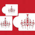 Designer Stencils Chandelier Stencil Set, Cake and Cookie Stencils, Beige/Semi-Transparent