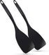 Ram-Pro Pack of 2 Melamine Solid Black Spatulas, Heat-Resistant Rubber Turner Kitchen Utensils for Cooking