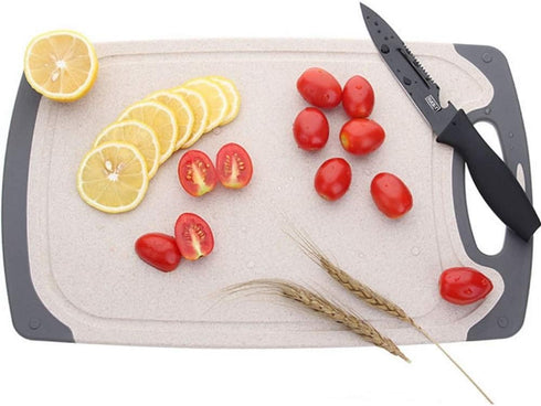 Cutting Boards for Kitchen, Anti-Skid Eco-Wheat Straw Cutting Board Set, 3 Pcs, Dishwasher Safe, Light Brown