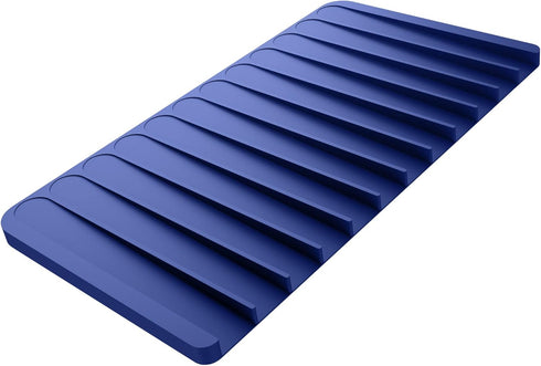 Kraus Self-Draining Silicone Dish Drying Mat, Trivet for Kitchen Counter in Dark Blue, KDM-10DB