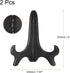 uxcell 2pcs 9" Easel Plate Holder, Wood-like Plastic Folding Display Stand Black for Decorative Picture Frame