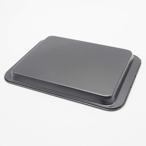 Small Nonstick Baking Sheet 9.45 x 7.09 Inch (Inner 7.5x6) - 2 Pack Mini Cookie Tray for Toaster Oven, No Warp No Rust