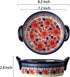 Vintage Style Cherry Blossom Flowers Pottery Bakeware Ceramic Casserole Dish Baking Pan Lasagna Pans Baking Dish with Handles for Oven to Table-1 PCS, 32 oz by Bicuzat