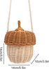 Rattan Woven Basket, Portable Storage Basket with Pine Cone Shape Hand Crafted Wall Hanging Box for Lid Photo Prop Room Decoration (Small Shoulder Bag) by AUNMAS