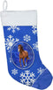 Caroline's Treasures SB3150-CS Holiday Christmas Stocking - Horse Winter Snowflakes, Fireplace Hanging Decor