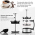 Joyzan French Press Coffee Maker, Stainless Steel Cold Brew Tea Maker, Borosilicate Glass, Portable Filters