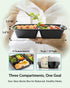 Enther Meal Prep Containers, 12 Pack 3 Compartment with Lids, BPA Free, Stackable, Reusable Lunch Boxes
