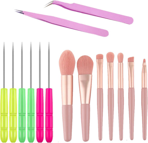 Cake Decorating Tool Set - 15 Pcs Cookie Decorating Supplies Kit with Brushes, Scriber Needles
