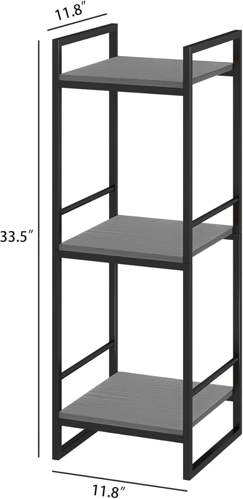 3 BYFU Tier Bathroom Storage Open Shelf, Freestanding Metal Corner Storage Rack Shelving Unit for Bathroom Kitchen