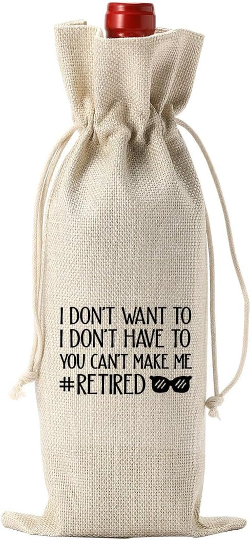 PKW Funny Retirement Wine Bag - Gift for Woman or Man, Perfect for Teachers, Coworkers, and Friends