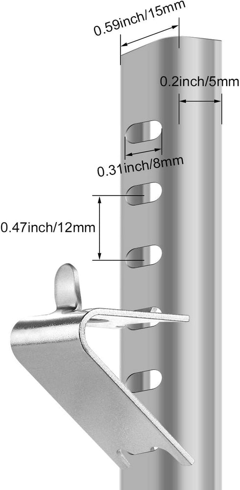 HK 920158 Freezer Shelf Clip, Replacement Shelf Support for Refrigerator, Stainless Steel Hooks, Pack of 10