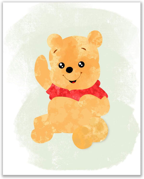 BigWig Prints Winnie the Pooh Nursery Decor, Watercolor Wall Art, Unframed Set of 5 (8x10)