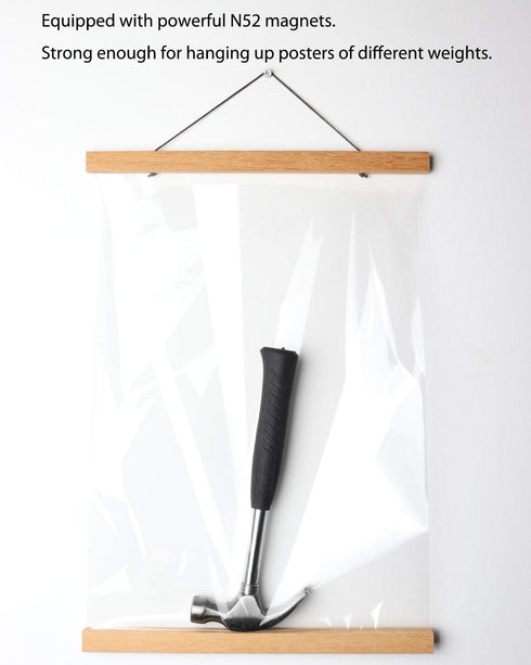 FALAMON Magnetic Poster Hanger Frame - Teak Wood, 18x12, 18x24, 18x28 for Posters, Prints, Photos, and Canvas Artwork