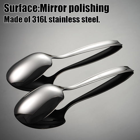 X-Large Heavy Duty Buffet Serving Spoons, 9.5X2.8 inches 316L Stainless Steel Serving Spoons Pack of 2