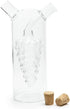 Fox Run Grape Motif Oil and Vinegar Cruet Dispenser Bottle, Clear Borosilicate Glass
