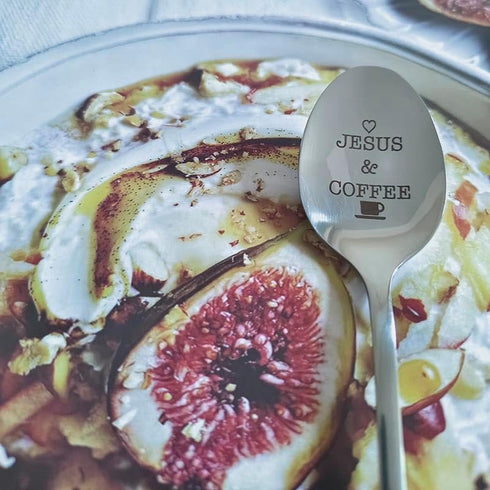 Jesus and Coffee Spoon - Gifts for Coffee Lovers, Christian Gifts for Dad, Grandma, Perfect for Christmas