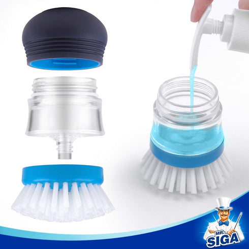 Pack 4 MR.SIGA Soap Dispensing Palm Brush Refill