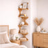 5 5 Zigzag Corner Shelf, Wood Corner Wall Shelf, Tier Floating Corner Shelves for Small Space Storage, Corner Bookcase