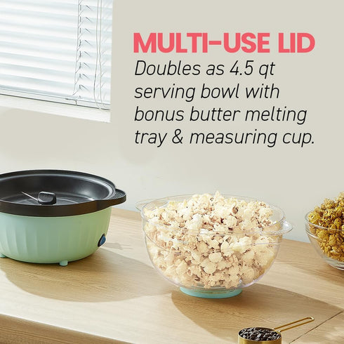 Elite Gourmet EPM145M 18-cup Hot Oil Stirring Popcorn Popper, Great for Parties, Movie Night, Mint