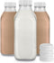 Stock Your Home 32 Oz Glass Milk Bottle with Lid (3 Pack) - Reusable Food Grade Container for Milk, Juice, Water, Honey