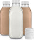 Stock Your Home 32 Oz Glass Milk Bottle with Lid (3 Pack) - Reusable Food Grade Container for Milk, Juice, Water, Honey