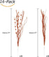 SLKING STORE 16-Pack SLK Artificial Glitter Berry Stem Ornaments, Christmas Decorative Glittery Twigs, Picks, Branches