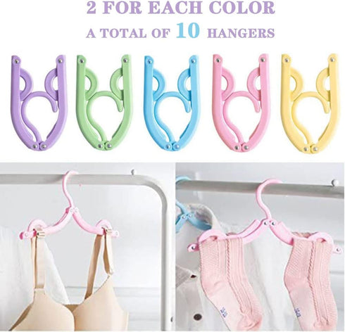 10 Pcs Travel Hangers, Portable Folding Clothes Hanger, Cruise Ship Essentials Accessories