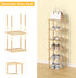 Bamboo Shoe Rack, Vertical Narrow Shoe Rack for Small Spaces, Space Saving Storage for Front Door Entrance, Closet,