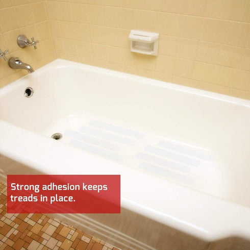 Anti Slip Tape Bath Safety Strips, 8pcs Clear Self-Adhesive Non Slip Stickers, 2 inch x 12 inch Rounded Corners for