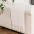 BATTILO HOME Boho Cream Throw Blanket for Couch, Decorative White Blanket Throw for Sofa Living Room, 50"x60"