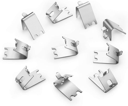 HK 920158 Freezer Shelf Clip, Replacement Shelf Support for Refrigerator, Stainless Steel Hooks, Pack of 10