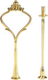 Cake Cupcake Tray Stand Handle, 2-Tiers Crown-Gold Fruit Plate Hardware Fitting Holder