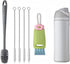 Straw Cleaner Brush for Owala FreeSip 24oz/32oz/40oz, Silicone Long Handle Bottle Brush with 3 in 1 Cup Lid Cleaning