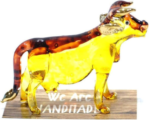 Cow Art Handmade Glass Blown Pet/Wild Animal Figurine
